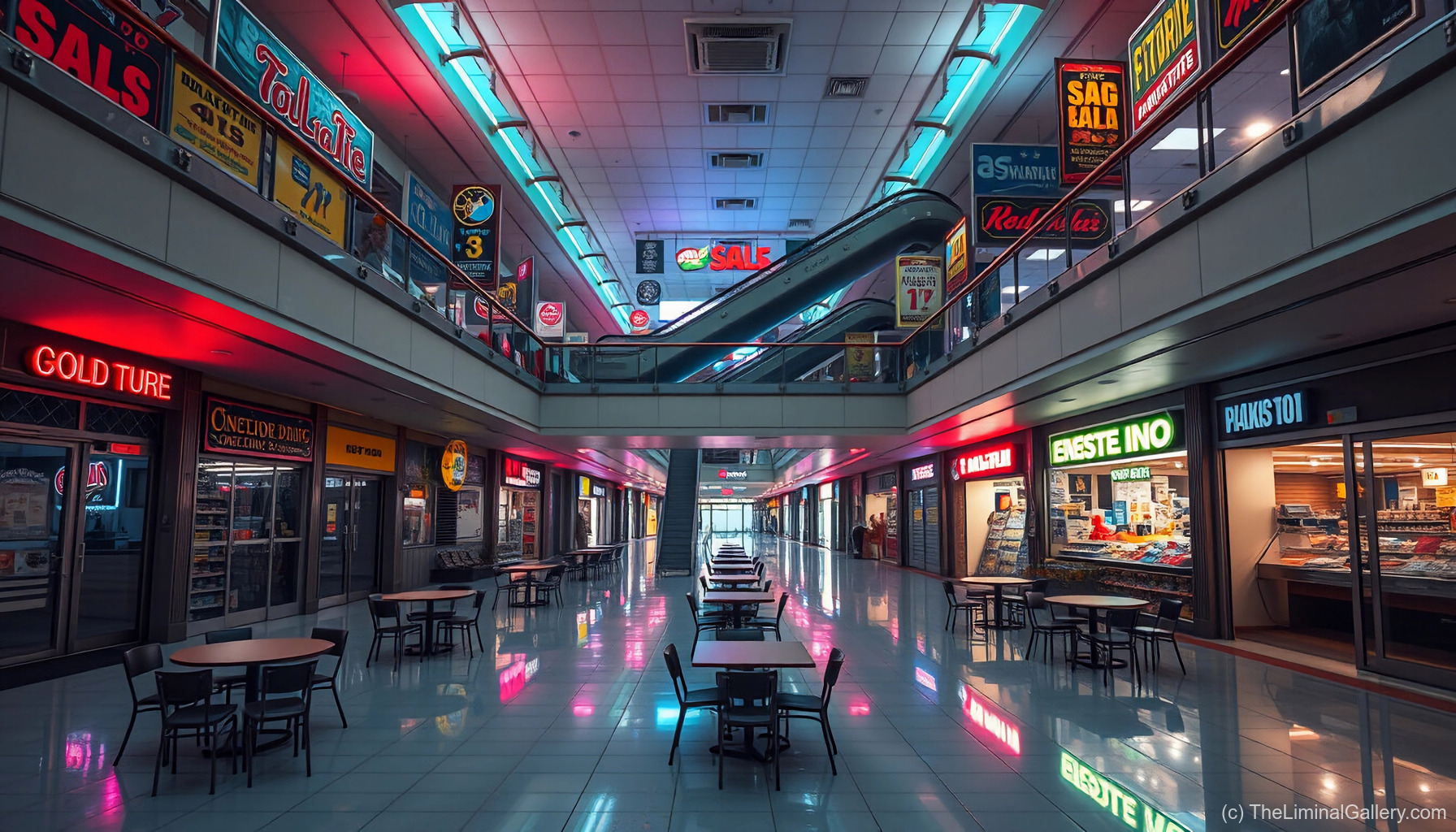 Never-ending retail corridors create an unsettling consumerist nightmare in Level 33, The Infinite Mall.